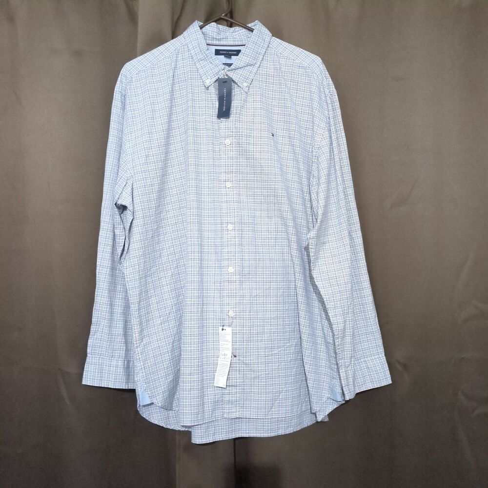 Tommy Hilfiger Mens Long Sleeve Pinstripe Button Down Shirt XXL NWT